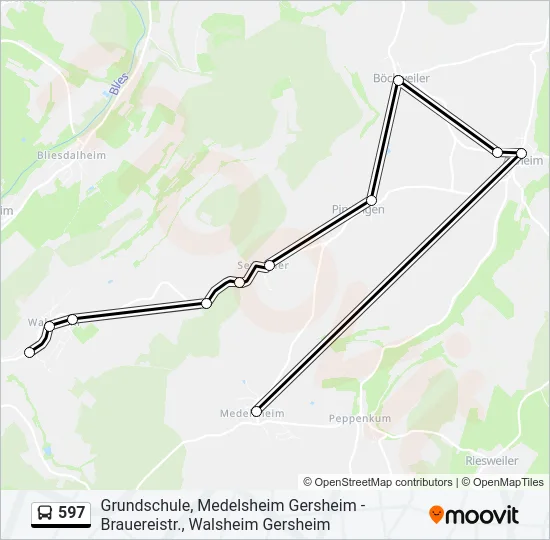 597 Bus Line Map