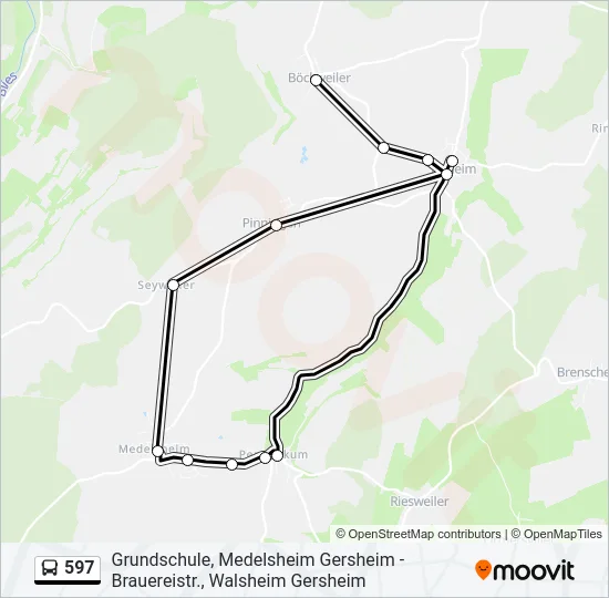 597 Bus Line Map