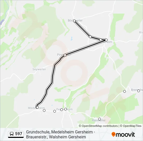 597 Bus Line Map