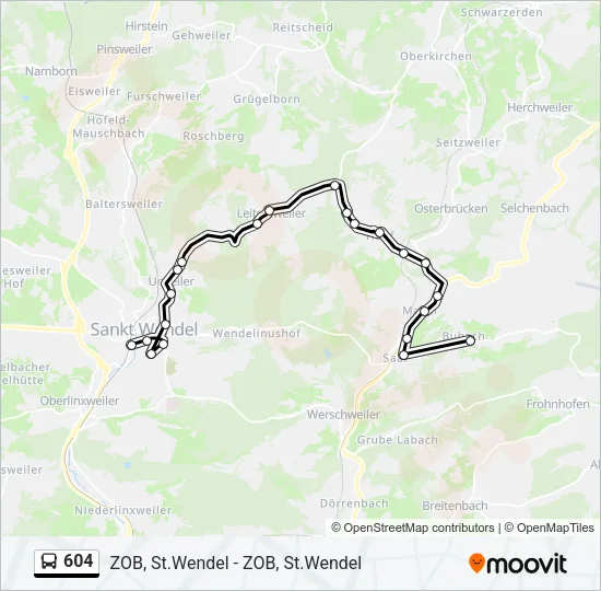 604 Bus Line Map