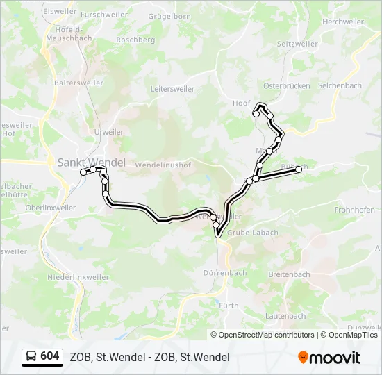 604 Bus Line Map