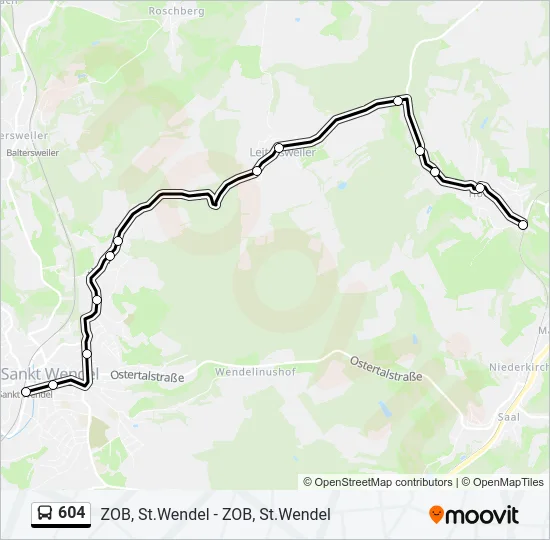 604 Bus Line Map