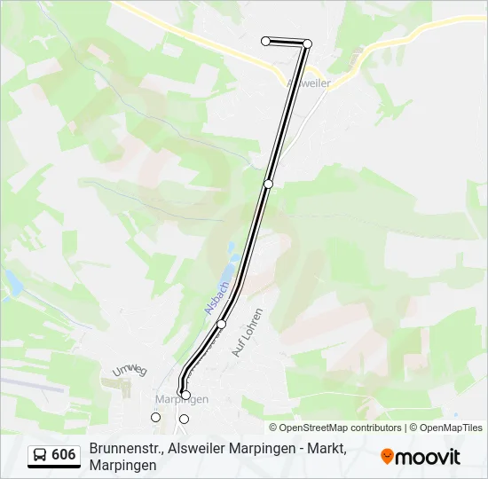 606 Bus Line Map