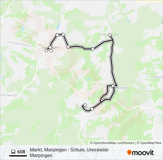 608 Bus Line Map