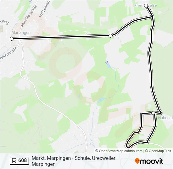 608 Bus Line Map
