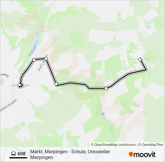 608 Bus Line Map