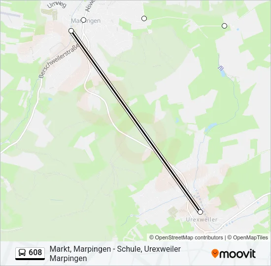 608 Bus Line Map