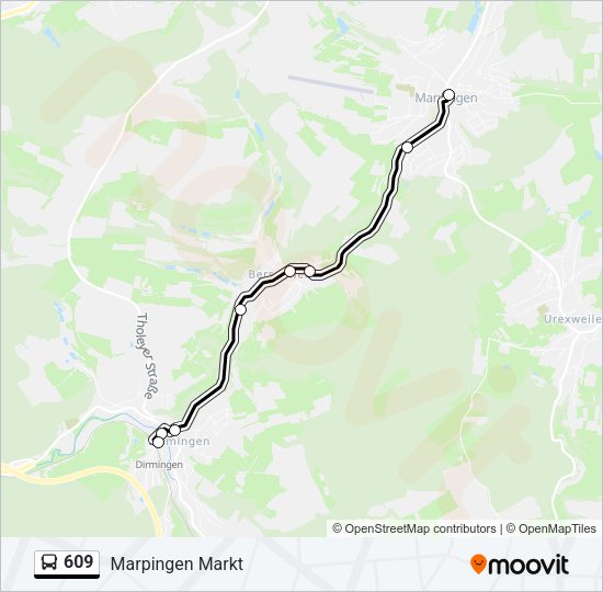 Автобус 609: карта маршрута