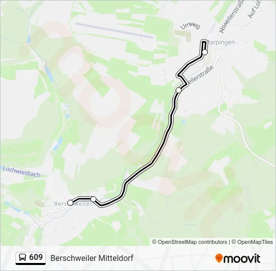 Автобус 609: карта маршрута