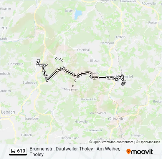 610 Bus Line Map