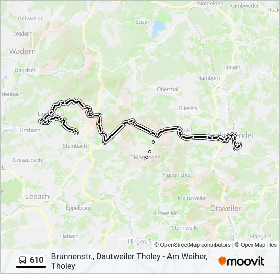 610 Bus Line Map
