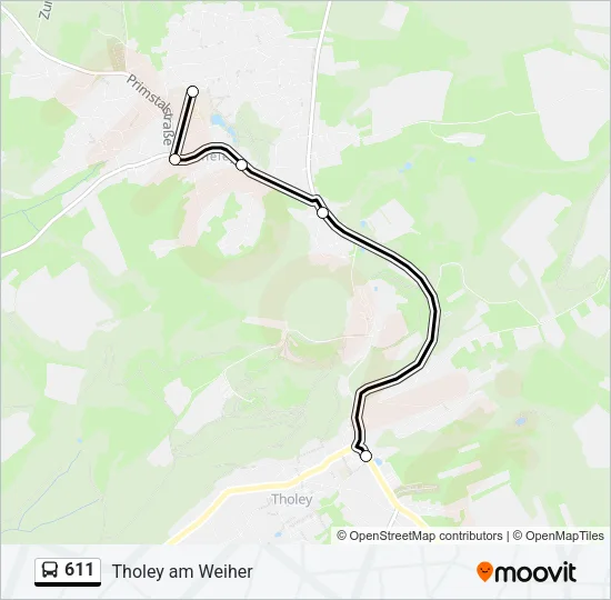 611 Bus Line Map