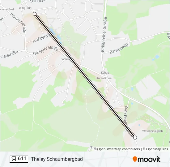 611 Bus Line Map