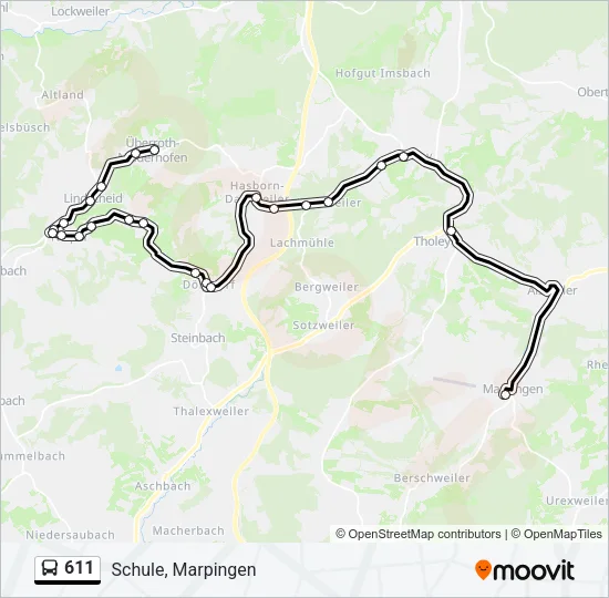 611 Bus Line Map