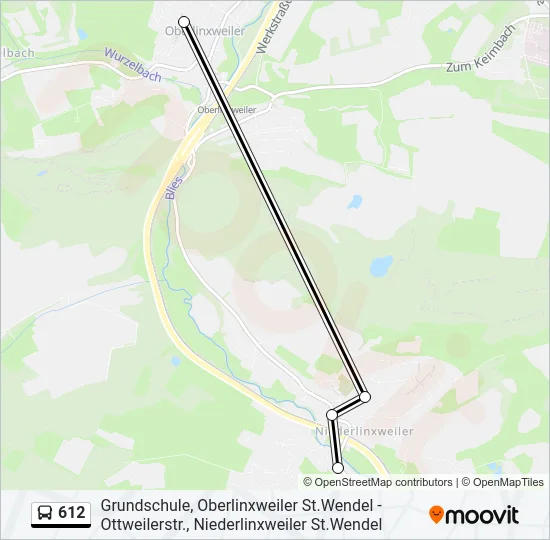 612 Bus Line Map