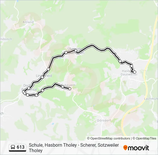 Автобус 613: карта маршрута