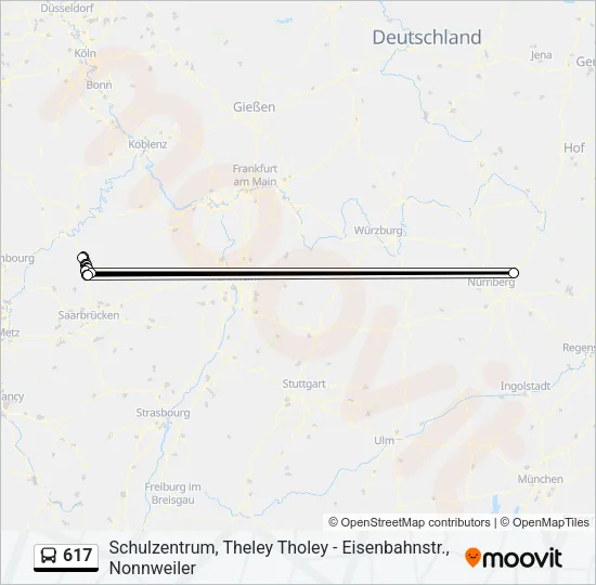 617 Bus Line Map