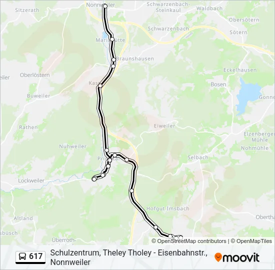 617 Bus Line Map