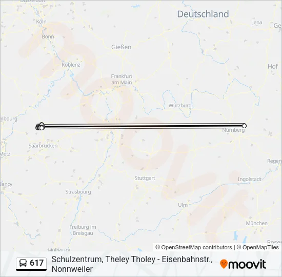 617 Bus Line Map