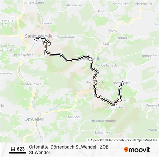 623 Bus Line Map