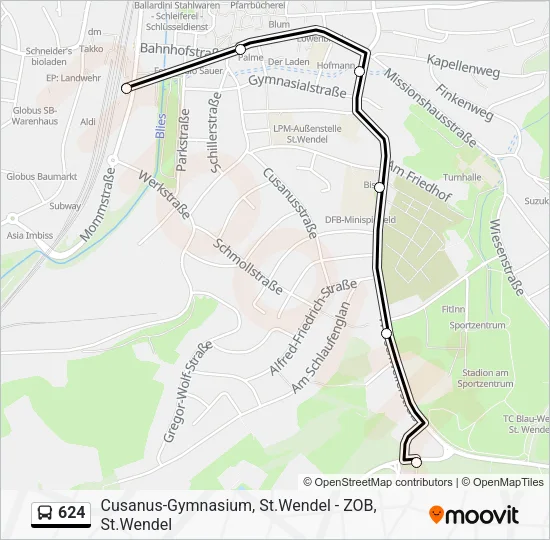 624 Bus Line Map