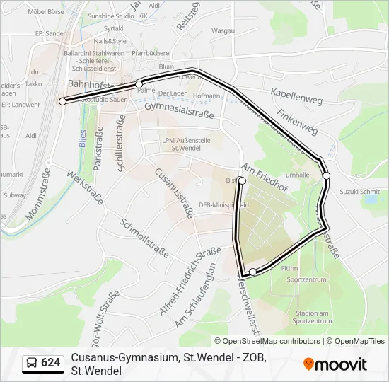624 Bus Line Map
