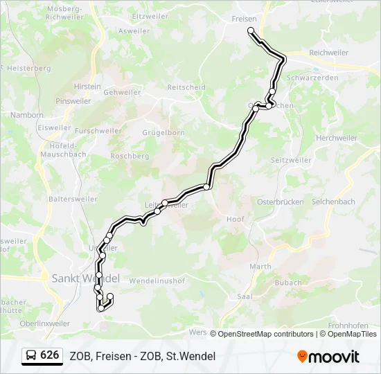 626 Bus Line Map