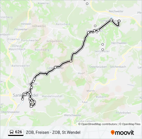 626 Bus Line Map