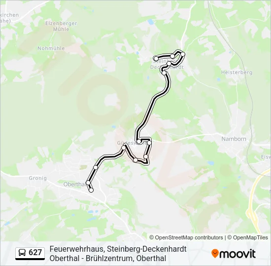 627 Bus Line Map