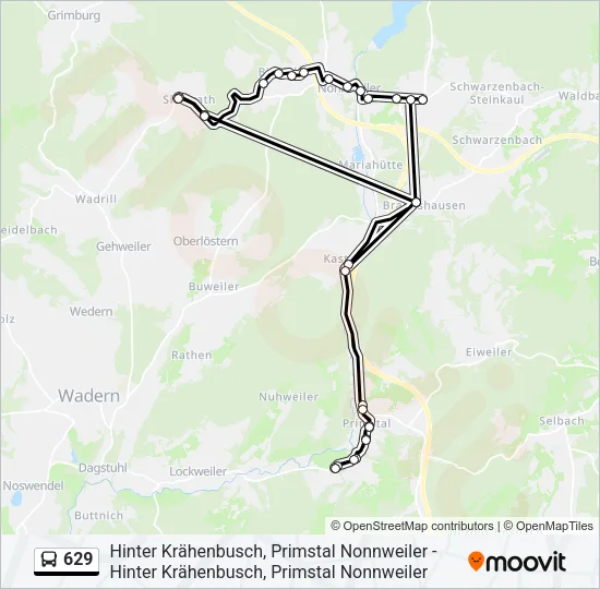 629 Bus Line Map