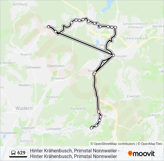 629 Bus Line Map
