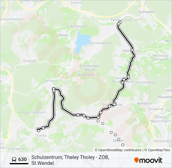 630 Bus Line Map