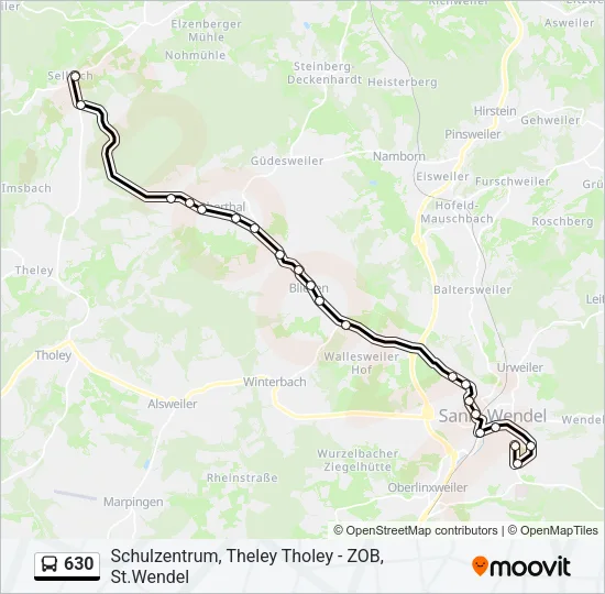 630 Bus Line Map