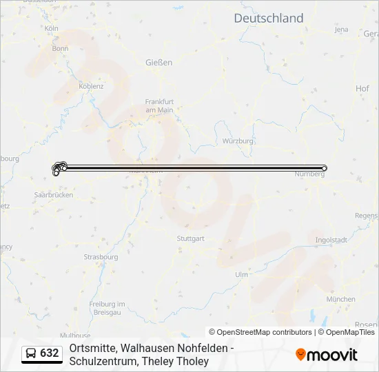 Автобус 632: карта маршрута