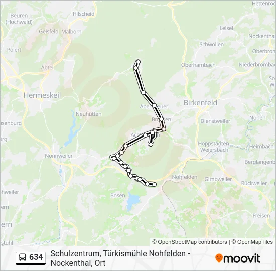 Автобус 634: карта маршрута