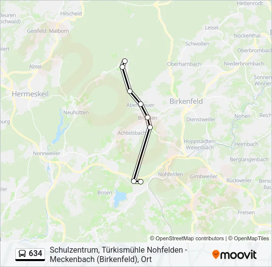 634 Bus Line Map