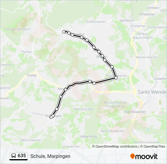 635 Bus Line Map