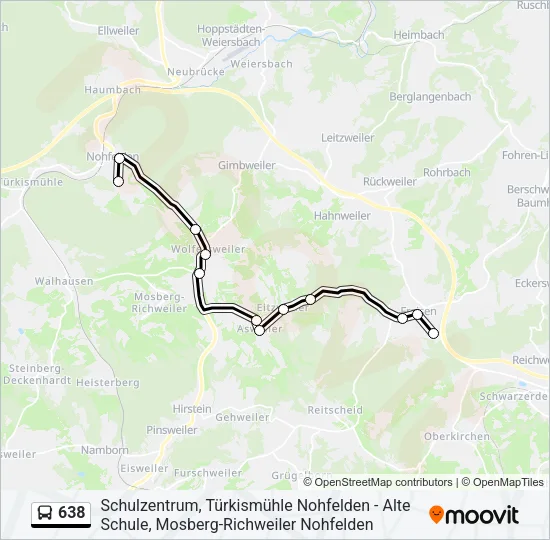 638 Bus Line Map