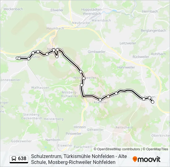638 Bus Line Map