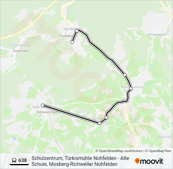 638 Bus Line Map
