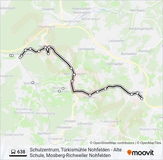 638 Bus Line Map
