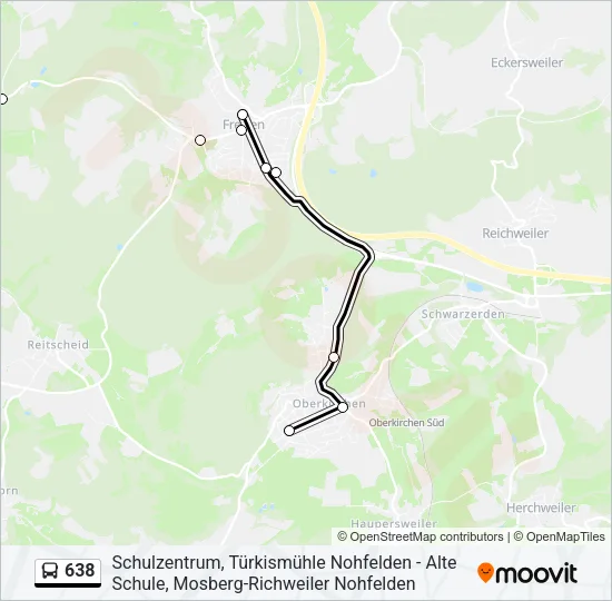 638 Bus Line Map