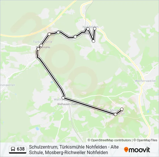 638 Bus Line Map