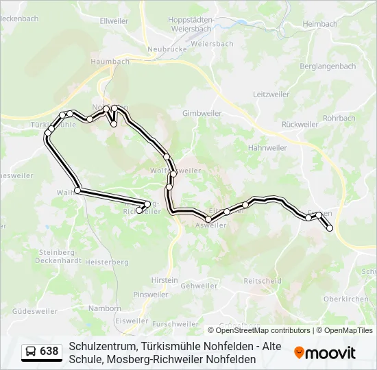 638 Bus Line Map