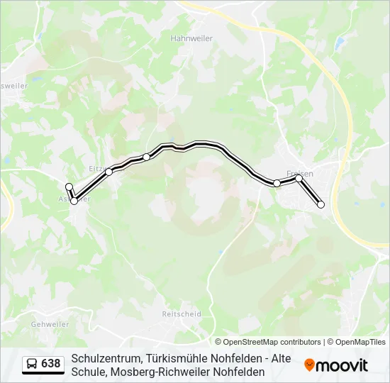 638 Bus Line Map