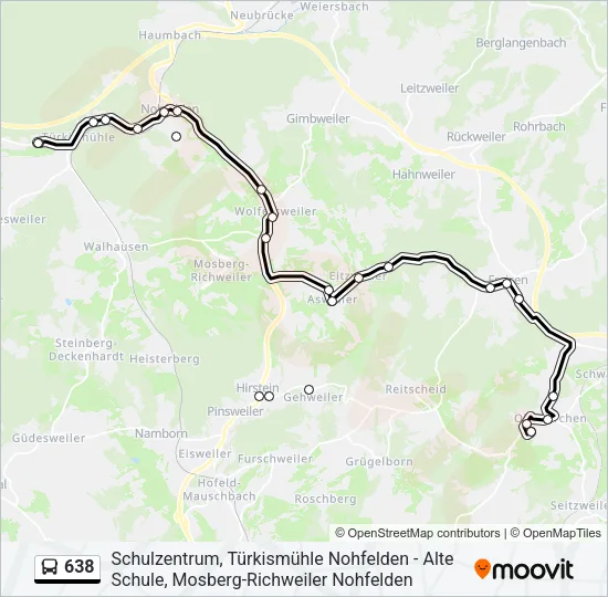 638 Bus Line Map