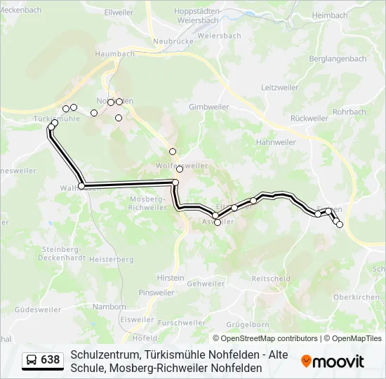 638 Bus Line Map