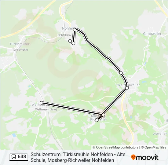 638 Bus Line Map