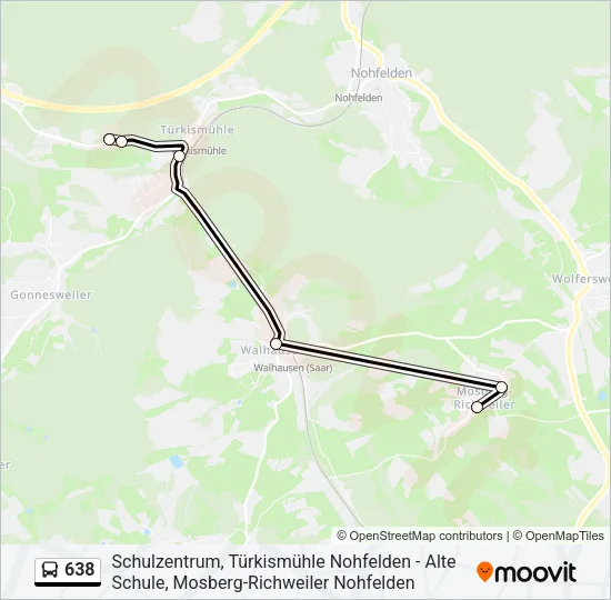 638 Bus Line Map