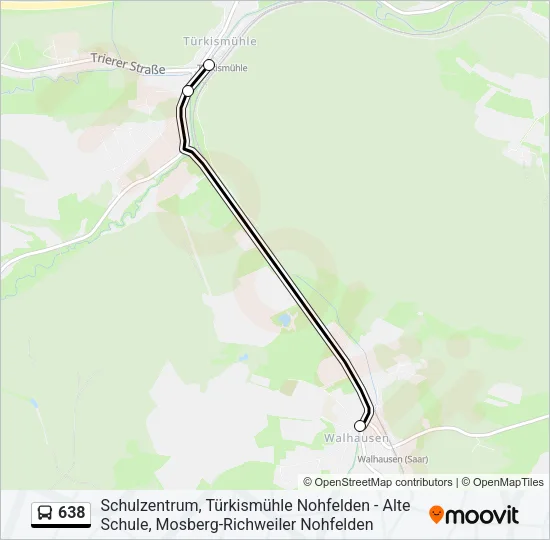 638 Bus Line Map